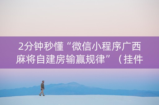 2分钟秒懂“微信小程序广西麻将自建房输赢规律”（挂件神器)