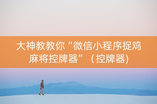 大神教教你“微信小程序捉鸡麻将控牌器”（控牌器)