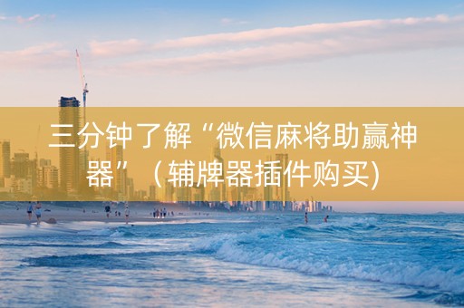 三分钟了解“微信麻将助赢神器”（辅牌器插件购买)