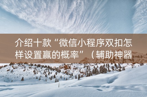介绍十款“微信小程序双扣怎样设置赢的概率”（辅助神器免费)