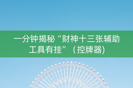 一分钟揭秘“财神十三张辅助工具有挂”（控牌器)