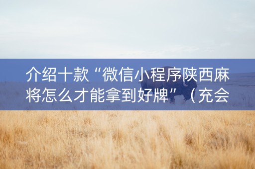 介绍十款“微信小程序陕西麻将怎么才能拿到好牌”（充会员胜率高)