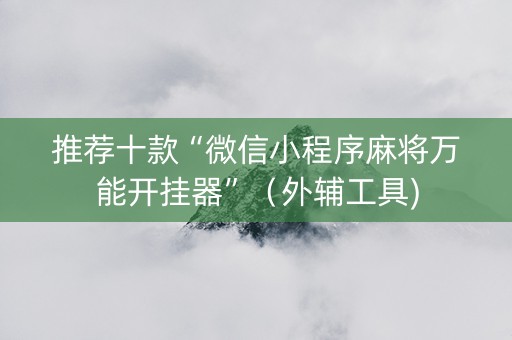 推荐十款“微信小程序麻将万能开挂器”（外辅工具)