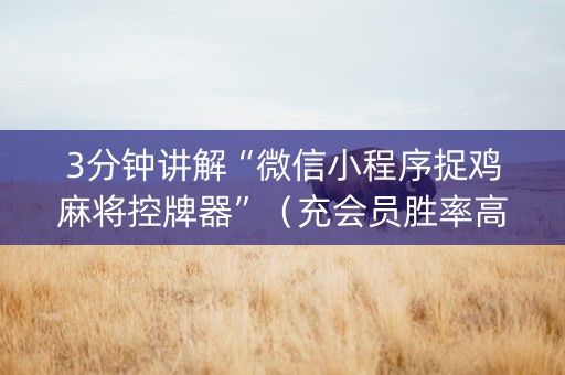 3分钟讲解“微信小程序捉鸡麻将控牌器”（充会员胜率高)