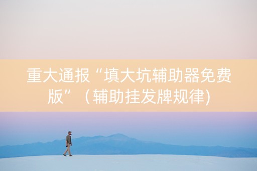 重大通报“填大坑辅助器免费版”（辅助挂发牌规律)