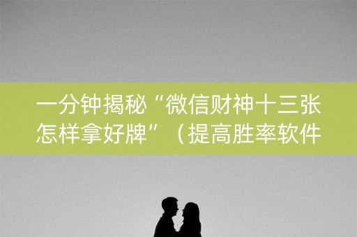 一分钟揭秘“微信财神十三张怎样拿好牌”（提高胜率软件)