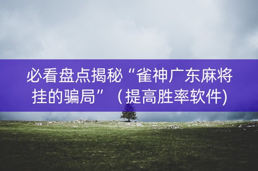必看盘点揭秘“雀神广东麻将挂的骗局”（提高胜率软件)