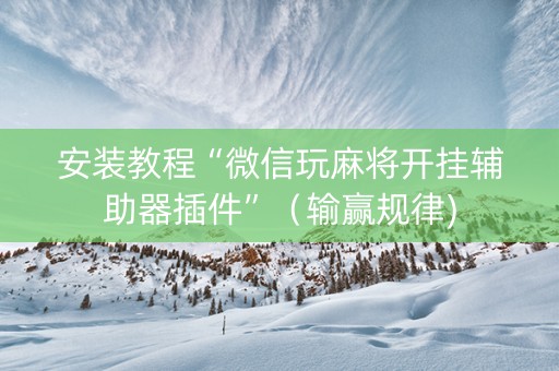 安装教程“微信玩麻将开挂辅助器插件”（输赢规律)