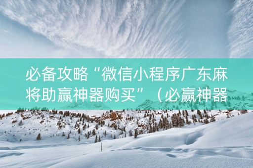 必备攻略“微信小程序广东麻将助赢神器购买”（必赢神器辅助器)