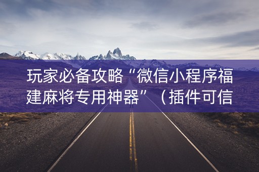 玩家必备攻略“微信小程序福建麻将专用神器”（插件可信吗)