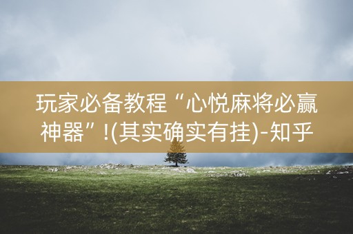 玩家必备教程“心悦麻将必赢神器”!(其实确实有挂)-知乎