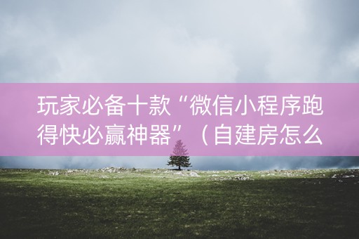 玩家必备十款“微信小程序跑得快必赢神器”（自建房怎么拿好牌)