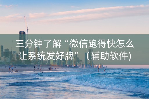 三分钟了解“微信跑得快怎么让系统发好牌”（辅助软件)