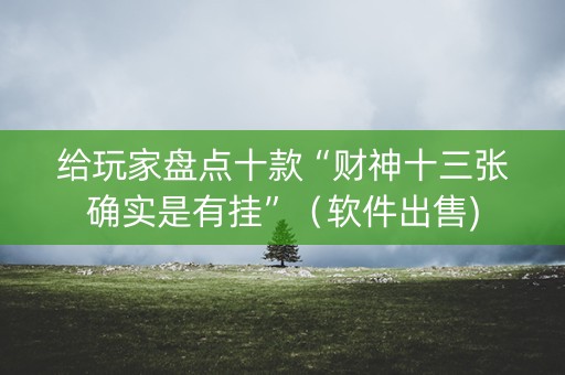 给玩家盘点十款“财神十三张确实是有挂”（软件出售)