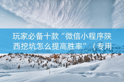 玩家必备十款“微信小程序陕西挖坑怎么提高胜率”（专用神器下载)
