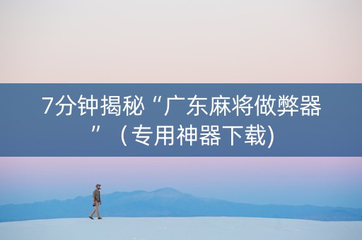 7分钟揭秘“广东麻将做弊器”（专用神器下载)