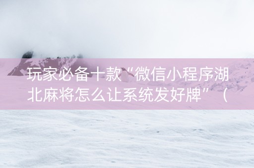 玩家必备十款“微信小程序湖北麻将怎么让系统发好牌”（软挂神器)