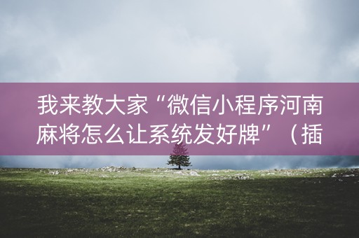 我来教大家“微信小程序河南麻将怎么让系统发好牌”（插件可信吗)