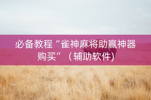 必备教程“雀神麻将助赢神器购买”（辅助软件)