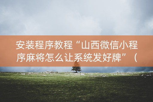 安装程序教程“山西微信小程序麻将怎么让系统发好牌”（插件开挂免费AI)
