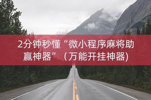 2分钟秒懂“微小程序麻将助赢神器”（万能开挂神器)