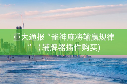 重大通报“雀神麻将输赢规律”（辅牌器插件购买)