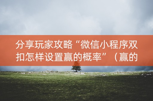 分享玩家攻略“微信小程序双扣怎样设置赢的概率”（赢的技巧规律)