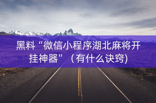 黑料“微信小程序湖北麻将开挂神器”（有什么诀窍)