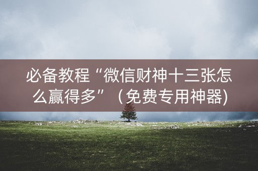 必备教程“微信财神十三张怎么赢得多”（免费专用神器)