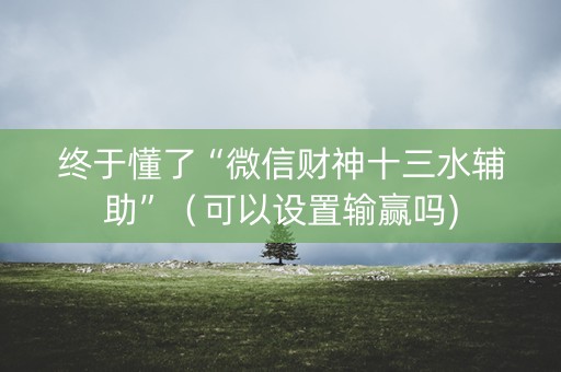 终于懂了“微信财神十三水辅助”（可以设置输赢吗)