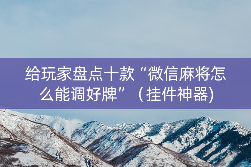 给玩家盘点十款“微信麻将怎么能调好牌”（挂件神器)