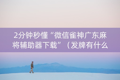 2分钟秒懂“微信雀神广东麻将辅助器下载”（发牌有什么规律吗)