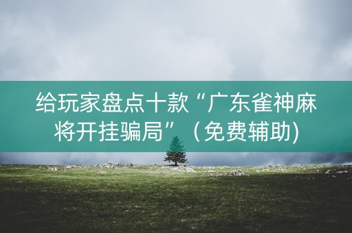 给玩家盘点十款“广东雀神麻将开挂骗局”（免费辅助)