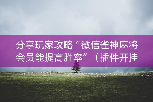 分享玩家攻略“微信雀神麻将会员能提高胜率”（插件开挂免费AI)