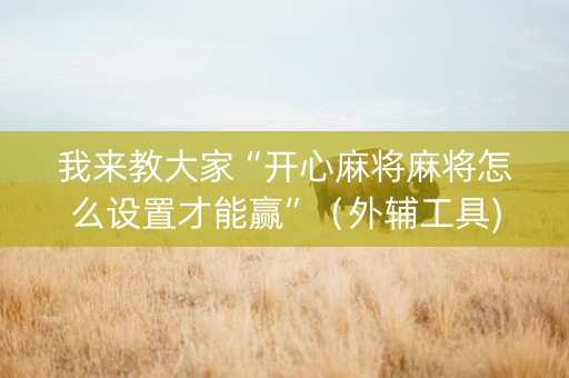 我来教大家“开心麻将麻将怎么设置才能赢”（外辅工具)