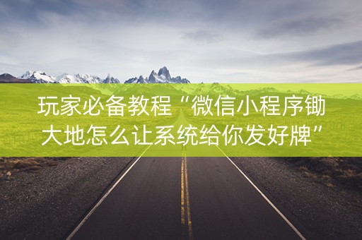 玩家必备教程“微信小程序锄大地怎么让系统给你发好牌”（输赢规律)