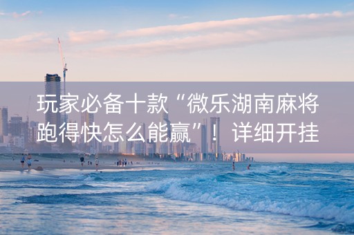 玩家必备十款“微乐湖南麻将跑得快怎么能赢”！详细开挂教程（确实真的有挂)-知乎