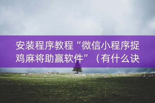 安装程序教程“微信小程序捉鸡麻将助赢软件”（有什么诀窍)