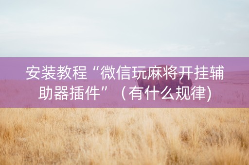 安装教程“微信玩麻将开挂辅助器插件”（有什么规律)