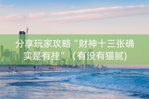 分享玩家攻略“财神十三张确实是有挂”（有没有猫腻)