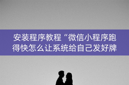安装程序教程“微信小程序跑得快怎么让系统给自己发好牌”（助赢神器)