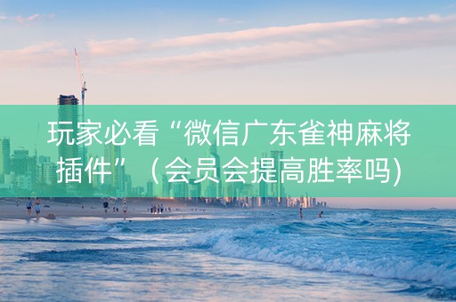 玩家必看“微信广东雀神麻将插件”（会员会提高胜率吗)