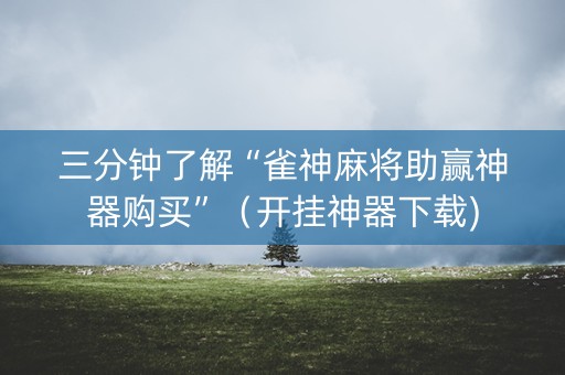 三分钟了解“雀神麻将助赢神器购买”（开挂神器下载)