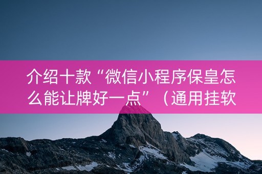 介绍十款“微信小程序保皇怎么能让牌好一点”（通用挂软件多少钱)