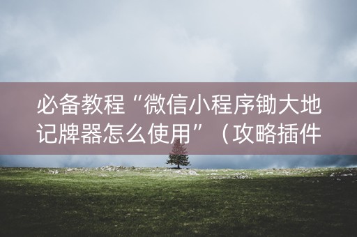 必备教程“微信小程序锄大地记牌器怎么使用”（攻略插件)