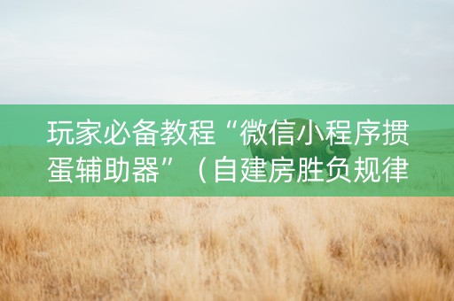 玩家必备教程“微信小程序掼蛋辅助器”（自建房胜负规律)
