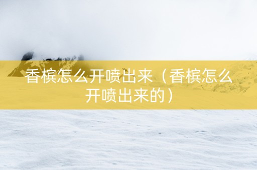 香槟怎么开喷出来（香槟怎么开喷出来的）