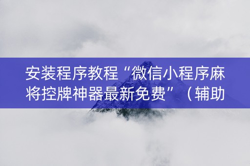 安装程序教程“微信小程序麻将控牌神器最新免费”（辅助神器免费)