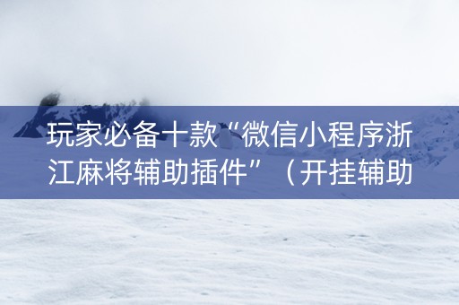 玩家必备十款“微信小程序浙江麻将辅助插件”（开挂辅助插件)