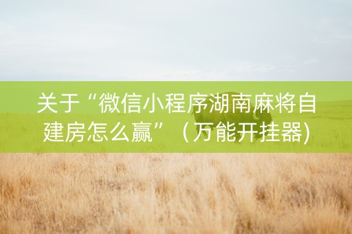 关于“微信小程序湖南麻将自建房怎么赢”（万能开挂器)